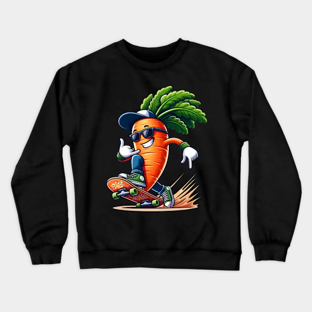 Carrot On Skate Crewneck Sweatshirt by Merchweaver